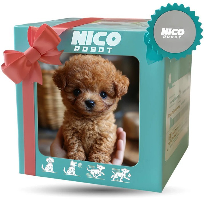 Interactive Squeaky Plush Dog Toy - روبوت نيكو الكلب الأليف الإلكتروني المحشو،